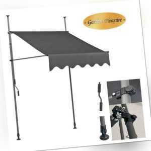 Garden Pleasure Klemmmarkise 300 x 300 Balkon Markise Sonnenmarkise ohne Bohren