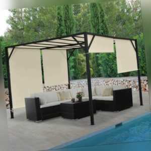 3x3 4x3 4x4 m PAVILLON GARTEN MARKISE SONNENSCHUTZ ÜBERDACHUNG SONNENSEGEL