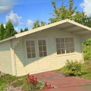 40 mm ISO Gartenhaus 505x410 cm Gerätehaus Blockhaus Schuppen Holzhaus Holz Neu