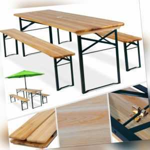 KESSER Bierzeltgarnitur Festzeltgarnitur klappbar Sitzgruppe Biertisch Bank Holz