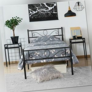 Metallbett Bettgestell Einzelbett Doppelbett Bett mit Lattenrost Metall Gästebet