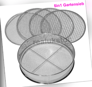 Siebmeister 5000, 5in1 Gartensieb, 5 austauschbare Siebeinsätze Ø 3,5,8,10,12mm