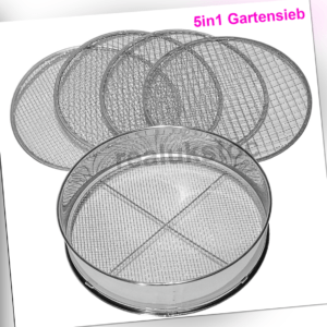 Siebmeister 5000, 5in1 Gartensieb, 5 austauschbare Siebeinsätze Ø 3,5,8,10,12mm