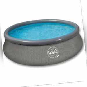 ✅ Quick Up Pool Schwimmbad SWING Rattan 366 x 91cm Pool Kinderpool Familienpool✅
