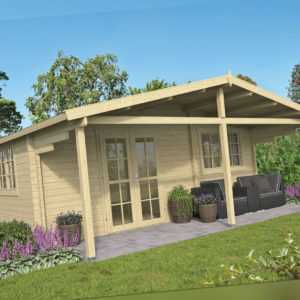 44mm Gartenhaus ISO 595x575 cm Holz Holzhaus Blockhaus Schuppen Hütte 3 Räume