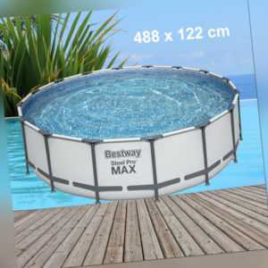Poolfolie Bestway 488x122cm Pool Steel Pro MAX mit Rahmen Ersatz Swimming Folie