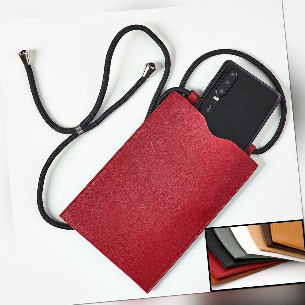 Handy Tasche Hülle mit Kordel zum Umhängen für iPhone Samsung Huawei Xiaomi