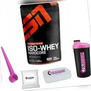 Isolate Isolat Iso Whey Hardcore ESN Eiweiß Protein 1kg gratis Bonus