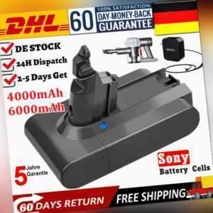 6000mAh 4000mAh Sony Für Dyson V6 Akku SV03 SV09 DC74 DC62 DC61 DC59 DC58 Vakuum