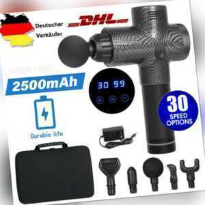 Profi Percussion Muscle Masage Gun Massagepistole 30 Modi 2500mAh 6 Köpfe DHL