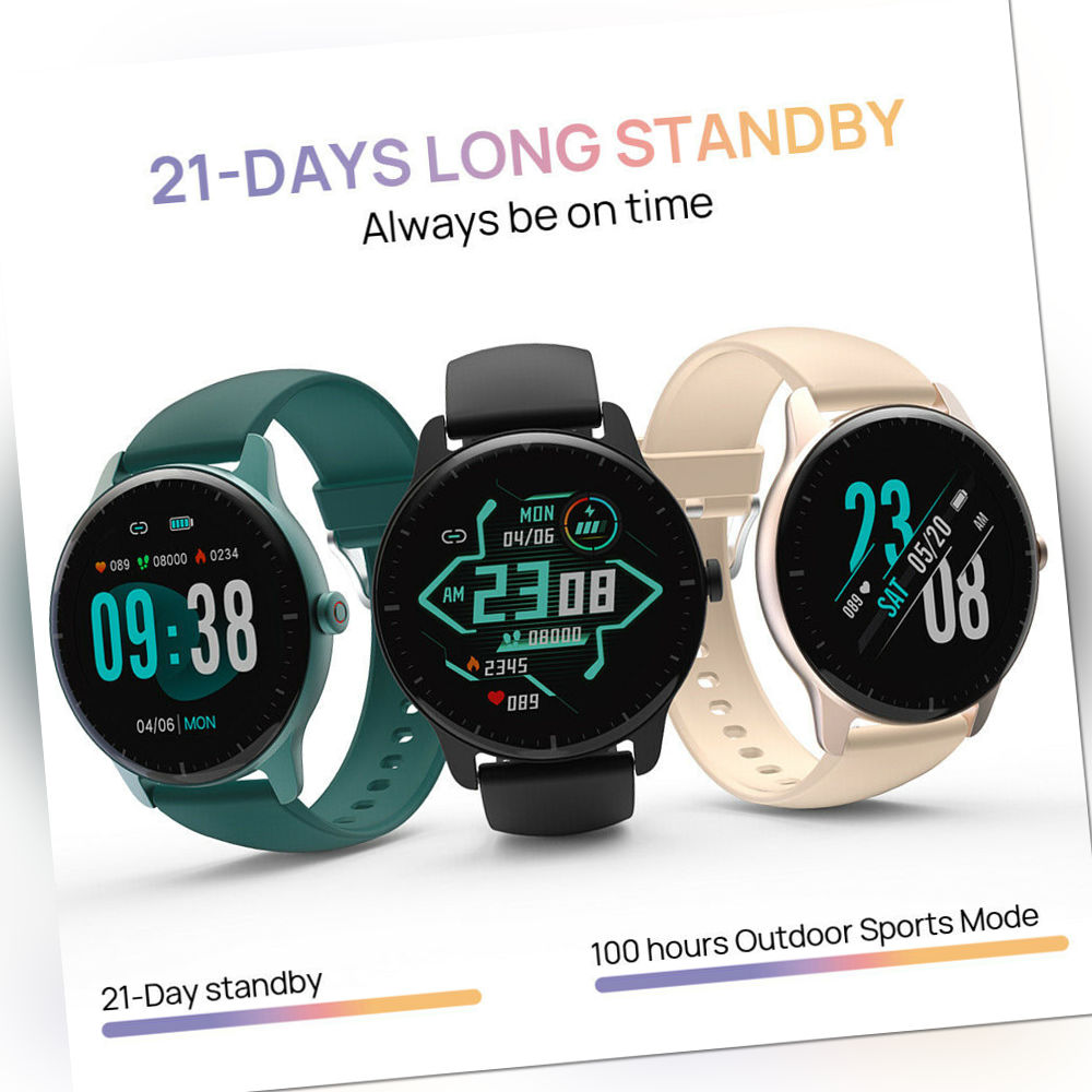 Für Android IOS Smartwatch IP68 Sportuhr Armband Blutdruck Fitness Tracker CR1