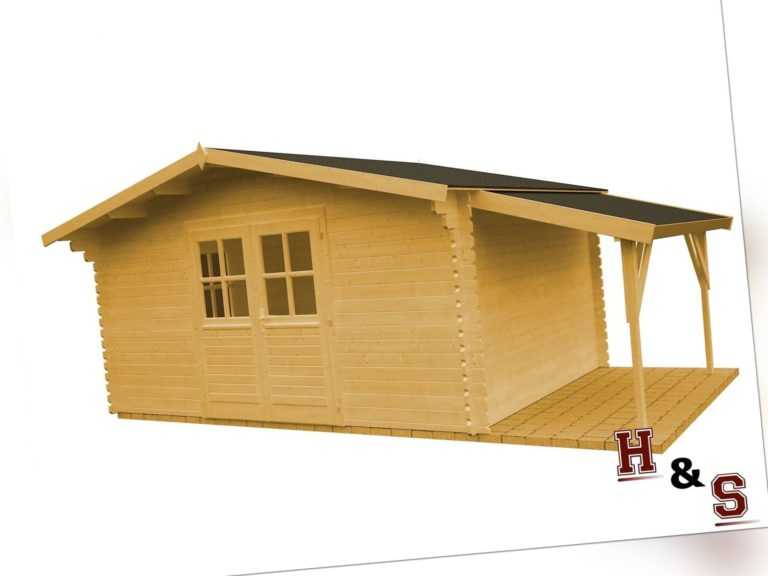 Gartenhaus + Schleppdach 320x320 cm Holz Schuppen Gerätehaus 34 mm günstig