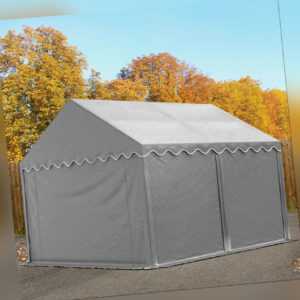 Lagerzelt 3x4m Weidezelt Zelthalle mit Bodenrahmen Zelt PVC ca. 550g/m² in grau