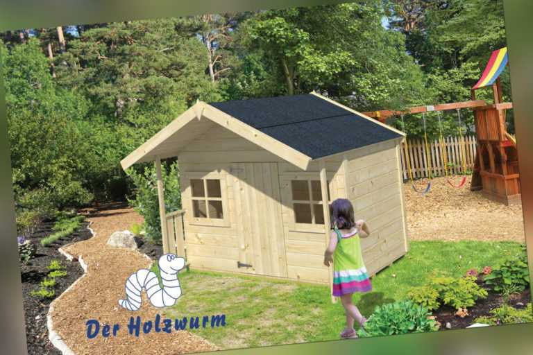 Kinderspielhaus Aladdin Blockhaus 179x119 cm Holzhaus 16mm Kinderhaus Holz Neu