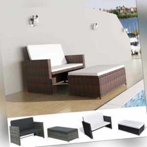vidaXL Gartenmöbel 5-tlg. Poly Rattan Sofa Lounge Sitzgruppe mehrere Auswahl L