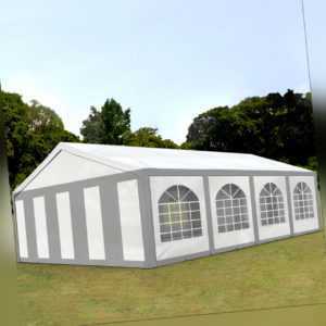 Partyzelt Pavillon 5x8m Bierzelt Festzelt Gartenzelt Vereinszelt Zelt grau-weiß