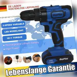 21V Schlagbohrschrauber 1.5Ah Akku Schnellladegerät mit Hammer Action & Magnet