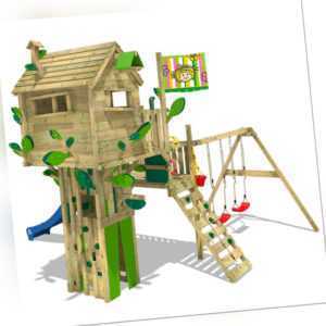 WICKEY Spielturm Klettergerüst Smart Treetop mit Schaukel & blauer Rutsche