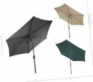 Alu Sonnenschirm 250 cm mit Knick + Kurbel - div. Farben - Martktschirm Schirm