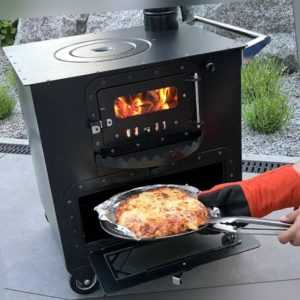 Garten-Backofen mit Herdplatte Gartenküche "Elise" Zeltofen Pizzaofen