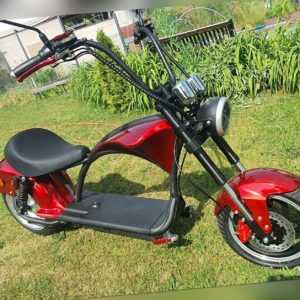 Elektroroller E-Scooter mit Straßenzulassung Chopper 2000 Watt 200 kg Rot Coco