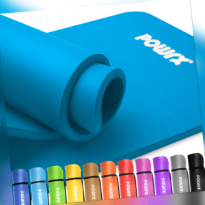 POWRX Gymnastikmatte Yogamatte Trainingsmatte Fitness inkl. Workout I 183x60x1cm