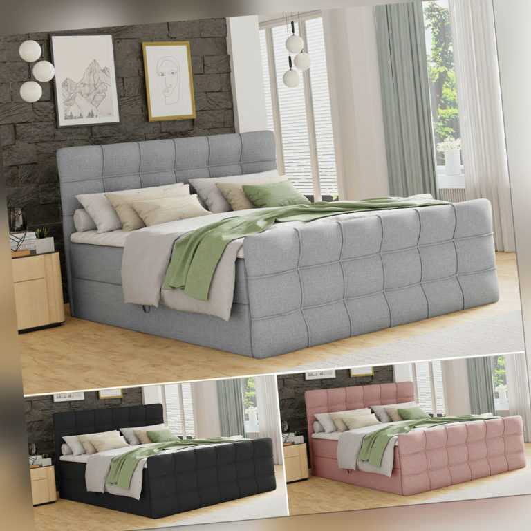 Boxspringbett Best Lux - Bonell-Matratz, 2 Bettkästen und Topper - Doppelbett,