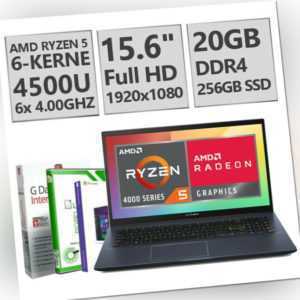 15.6" Gamer ASUS Laptop Ryzen 5 4500U 20GB DDR4 256GB SSD Windows 10 Notebook