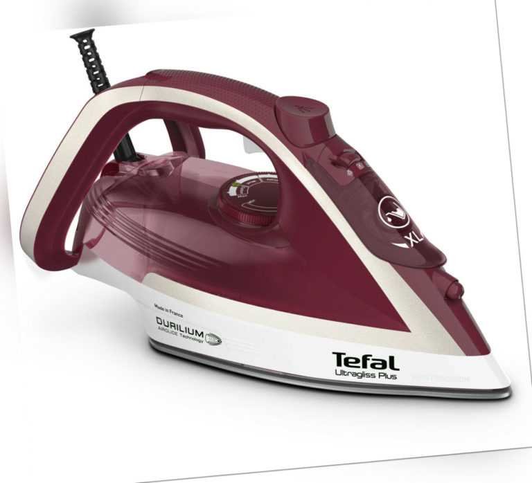 Tefal Smart Protect Plus FV 6870, Dampfbügeleisen (grau/dunkelrot)