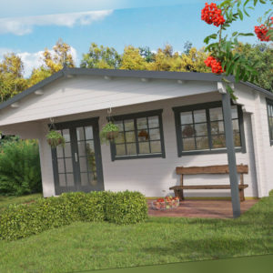 58 mm Gartenhaus ISO 600x600 cm Vordach Terrasse Blockhaus Holzhaus Holz Hütte