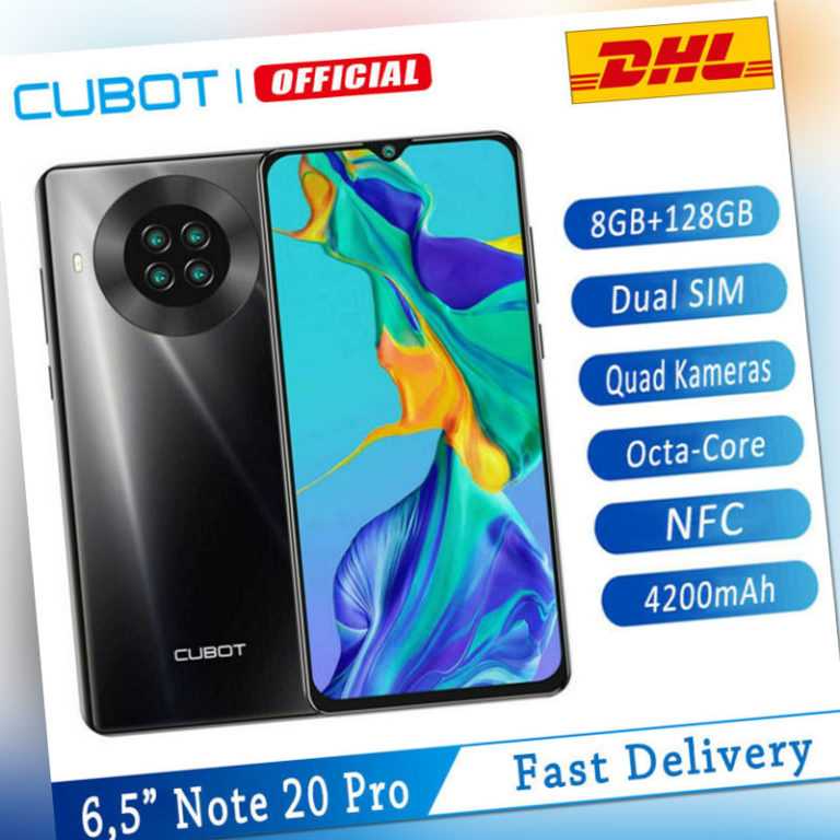 6,5" Cubot Note 20 Pro 4G Dual SIM NFC Handy 8+128GB Smartphone 4200mAh Android