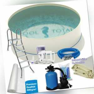 Rundpool SET LUXUS d 4,50 x 1,50 m 0,8mm Folie sandfarben + 0,7mm Stahlwand Pool