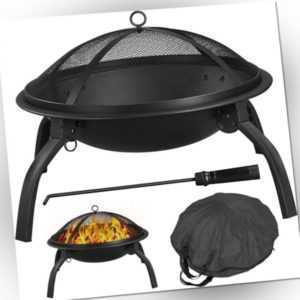 Ø54cm Feuerschale für den Garten Feuerstelle Feuerkorb mit Funkenschutz Fire Pit