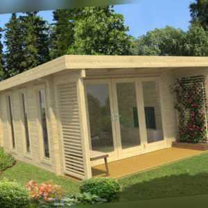 70 mm Ferienhaus Exeter 2 ISO Blockhaus ca 417 x 410 cm Holzhaus Gartenhaus Holz