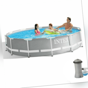 INTEX Prism Frame Pool Swimming Pool mit Filterpumpe 305x76cm Schwimmbecken