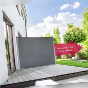 Seitenmarkise Sichtschutz Windschutz Sonnenschutz Terrasse 200 x 450 cm empasa