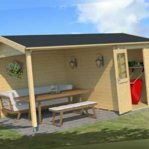 Lasita Maja Gartenhaus WIBO 300 mit Überstand 425x300 cm, 28mm Bohlen