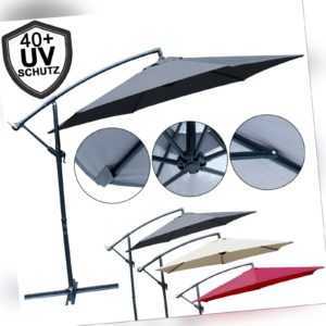 Sonnenschirm 3m Marktschirm Balkon Terrasse Garten Schirm Alu Neigbar 300cm