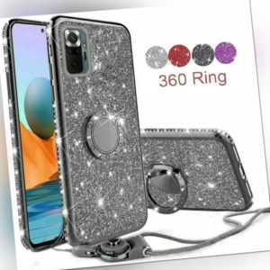 Hülle für Xiaomi Redmi Note 10 Pro /10S Bling Ring Full Cover Tasche Handykette