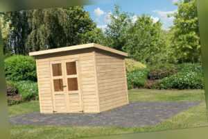 KARIBU 14mm Gartenhaus Merseburg 5 naturbelassen