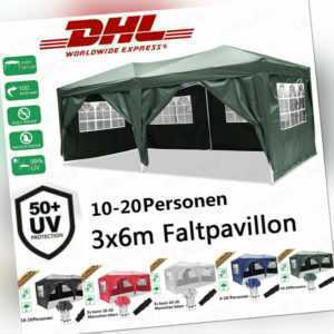 Pavillon 3x3/6m Faltpavillon Popup Partyzelt Gartenzelt Wasserdicht Zelt Gazebo