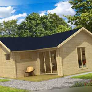 70 mm Ferienhaus Mont Blanc 1 ISO  Blockhaus ca 680x780 cm Holzhaus Gartenhaus