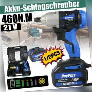 21V Akku Schlagschrauber Set 1/2" Ratschen Schrauber Akku Ladegerät Koffer Nusse