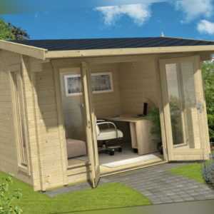 Lasita Gartenhaus JUBILEE 370 x 320 cm, 44 mm Doppelnut, ISO Glas, inkl. Boden