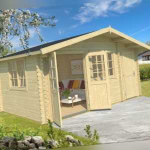 Gartenhaus Borkum 4, 505 x 320 cm, 40mm, 2 Räume, Blockbohlen, NEU ! Lasita Maja