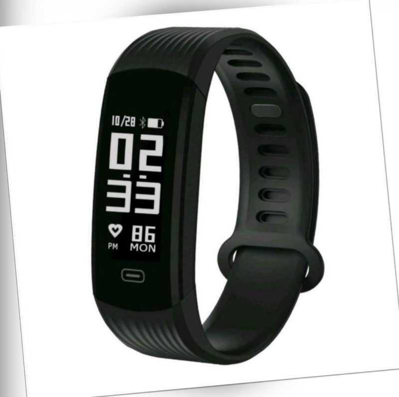 Bluetooth Smart watch Fitness Tracker Sport Uhr Puls Armband  Schwarz