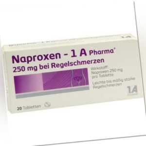 NAPROXEN-1A Pharma 250 mg b.Regelschmerzen Tabl. 20 St PZN 9245016