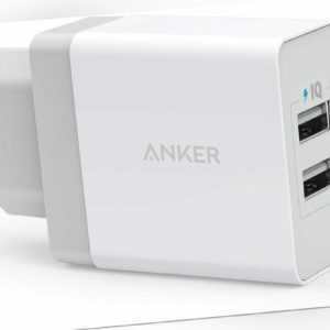 Anker 24W 2-Port USB Ladegerät PowerIQ Technologie für iPhone Samsung (Weiß)