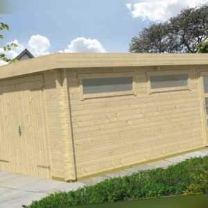 44 mm Holzgarage Canberra ca. 380x560 cm Holz Unterstellplatz Carport Blockhaus
