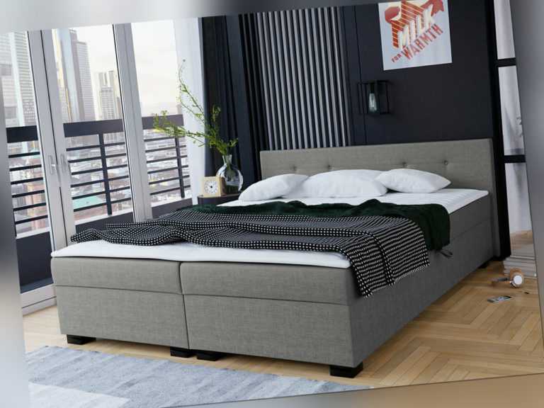 Boxspringbett Domiko Doppelbett Polsterbett mit Matratze Design Schlafzimmer M24